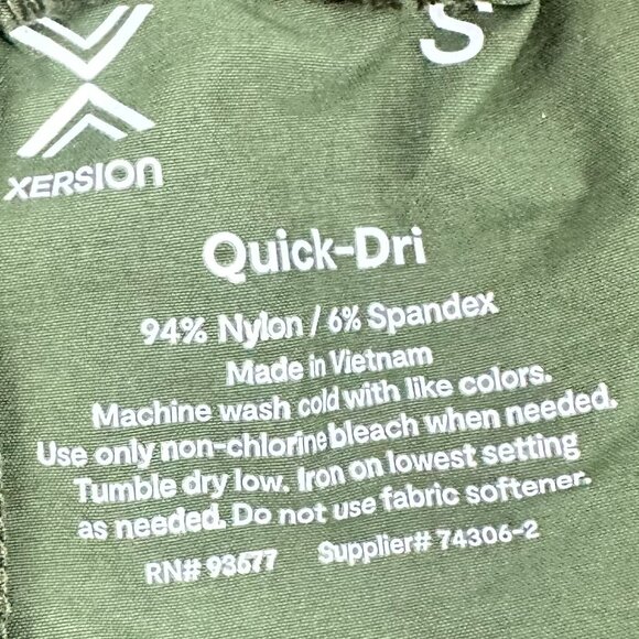 NEW! Xersion Workout Sport Shorts Green Yellow High Rise Small Quick Dry Stretch - Picture 4 of 12